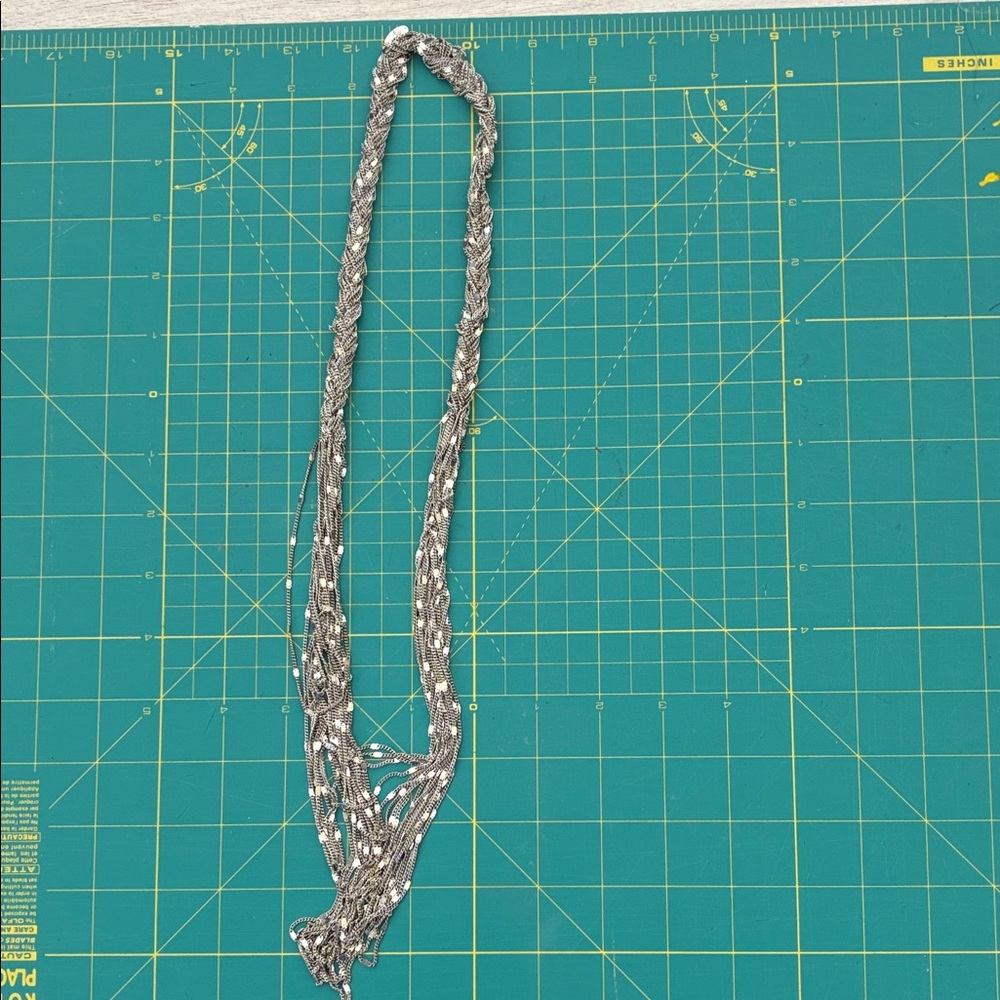 Elegant coast Silvertone Braided Necklace